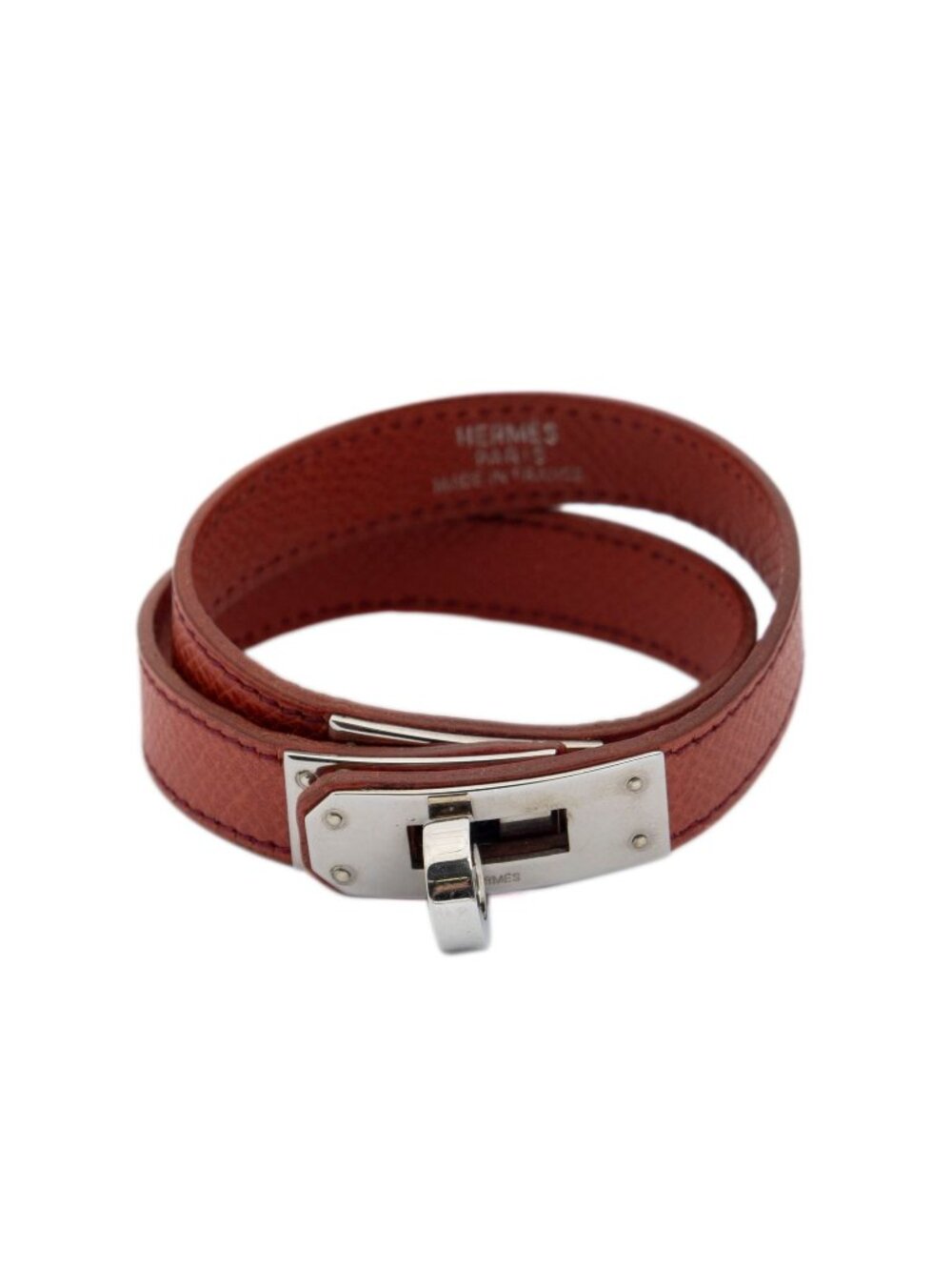 Hermes Kelly Double Tour Bracelet Red Epsom Leather